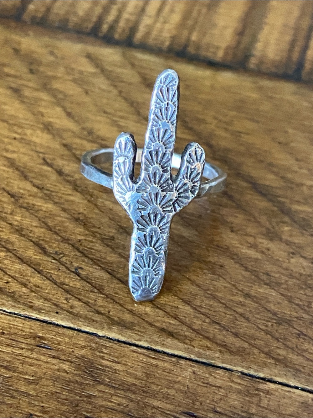 Saguaro Cactus Sterling Silver Ring Southwestern Like New Size 8 Classic Rock